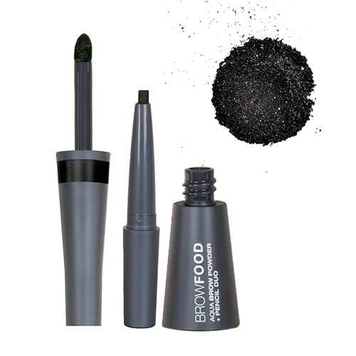 Lashfood Aqua Brow Powder And Pencil Duo - Charcoal 3 Lashfood Aqua Brow Powder And Pencil Duo - Charcoal